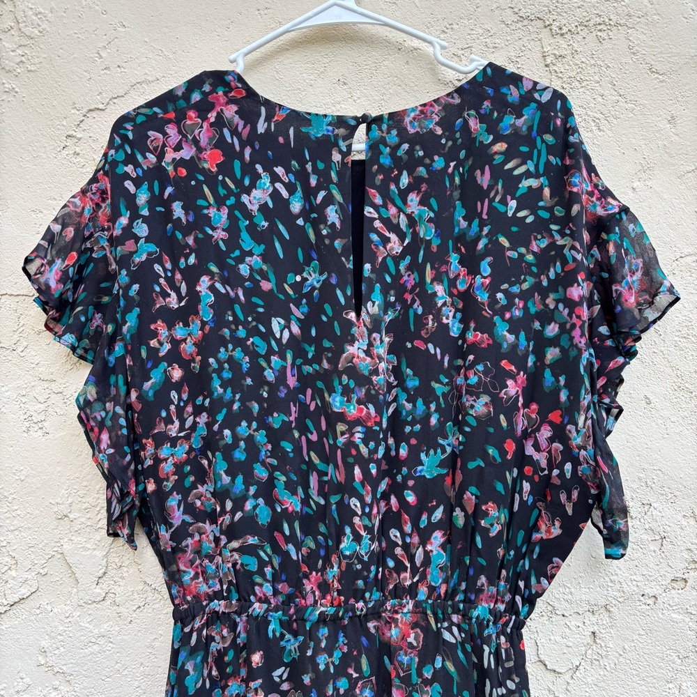 IRO Blame Floral Asymmetrical Flutter Sleeve Dress - Picture 6 of 10